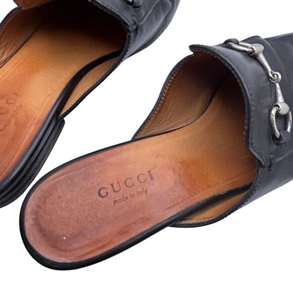 Gucci Women's Black Leather Princetown Loafer Slippers Horsebit 36 - Picture 7 of 7